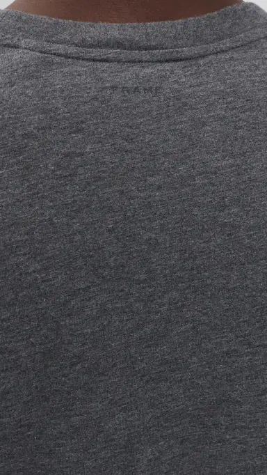 FRAME Short Sleeve Light Cotton Tee Grey Melange | Thumbnail 6