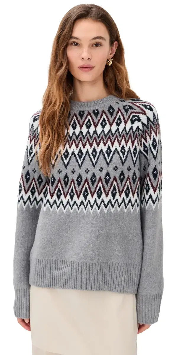 LE BOP Fair Isle Oversized Pullover Heather Multi