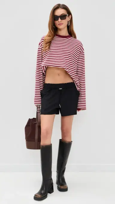 Lioness Bloom Long Sleeve Tee Wine Stripe | Thumbnail 5