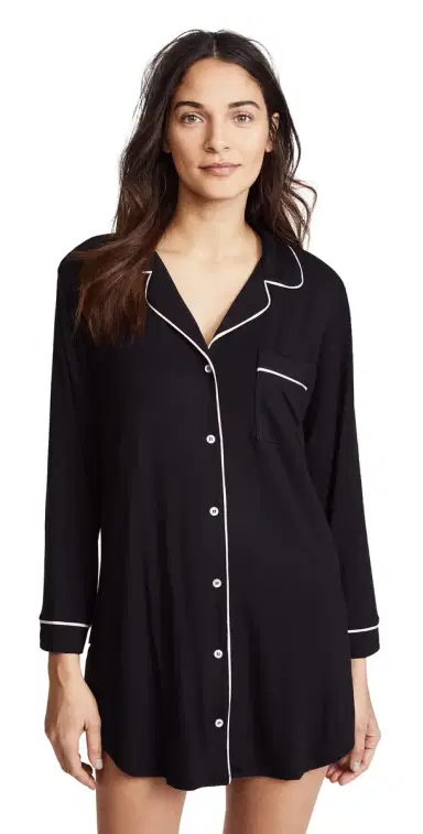 Eberjey Gisele Sleep Shirt Black/orbet Pink | Thumbnail 1 Eberjey Gisele Sleep Shirt Black/orbet Pink | Thumbnail 1