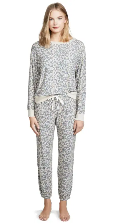 HONEYDEW Star Seeker Pajama Set Natural Leopard | Thumbnail 1