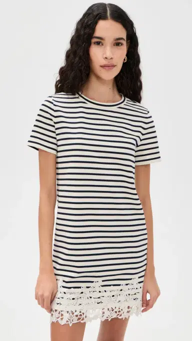 Veronica Beard Jean Rhue Dress Dove/Navy Stripe | Thumbnail 2