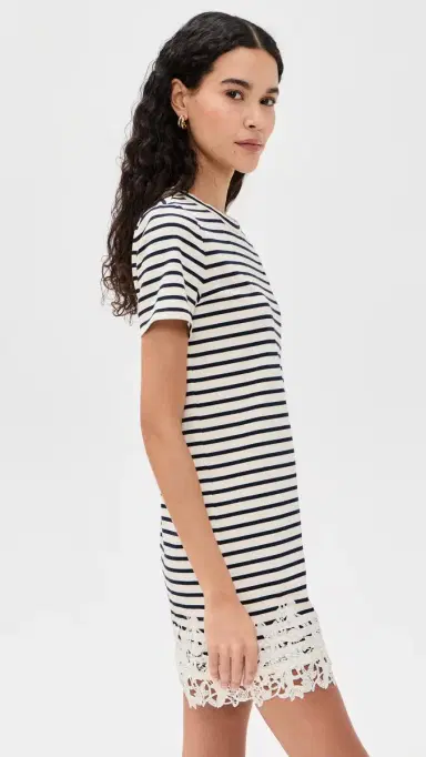 Veronica Beard Jean Rhue Dress Dove/Navy Stripe | Thumbnail 4