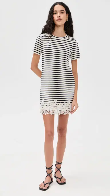 Veronica Beard Jean Rhue Dress Dove/Navy Stripe | Thumbnail 5