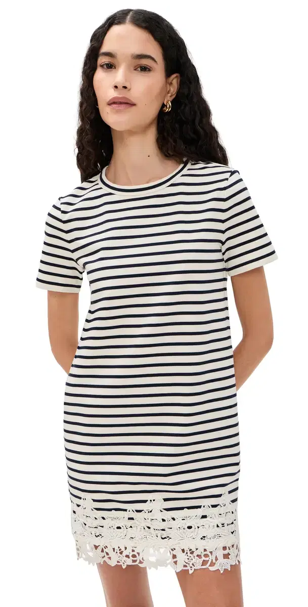 Veronica Beard Jean Rhue Dress Dove/Navy Stripe