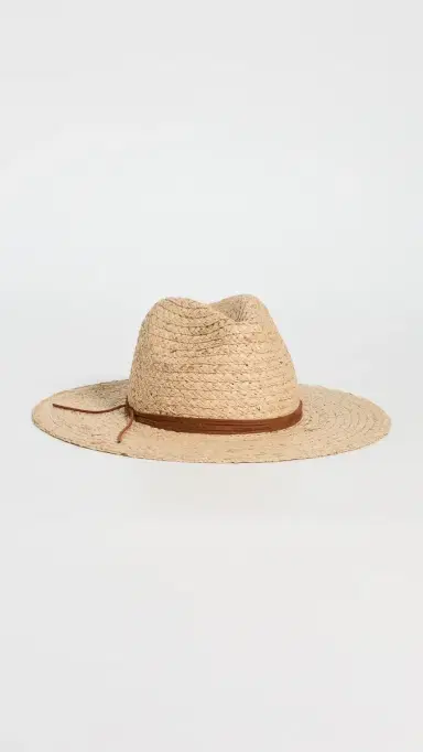 Hat Attack Braided Raffia Continental Hat Natural/Tobacco | Thumbnail 2