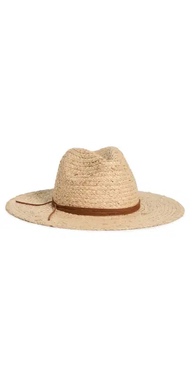 Hat Attack Braided Raffia Continental Hat Natural/Tobacco | Thumbnail 1