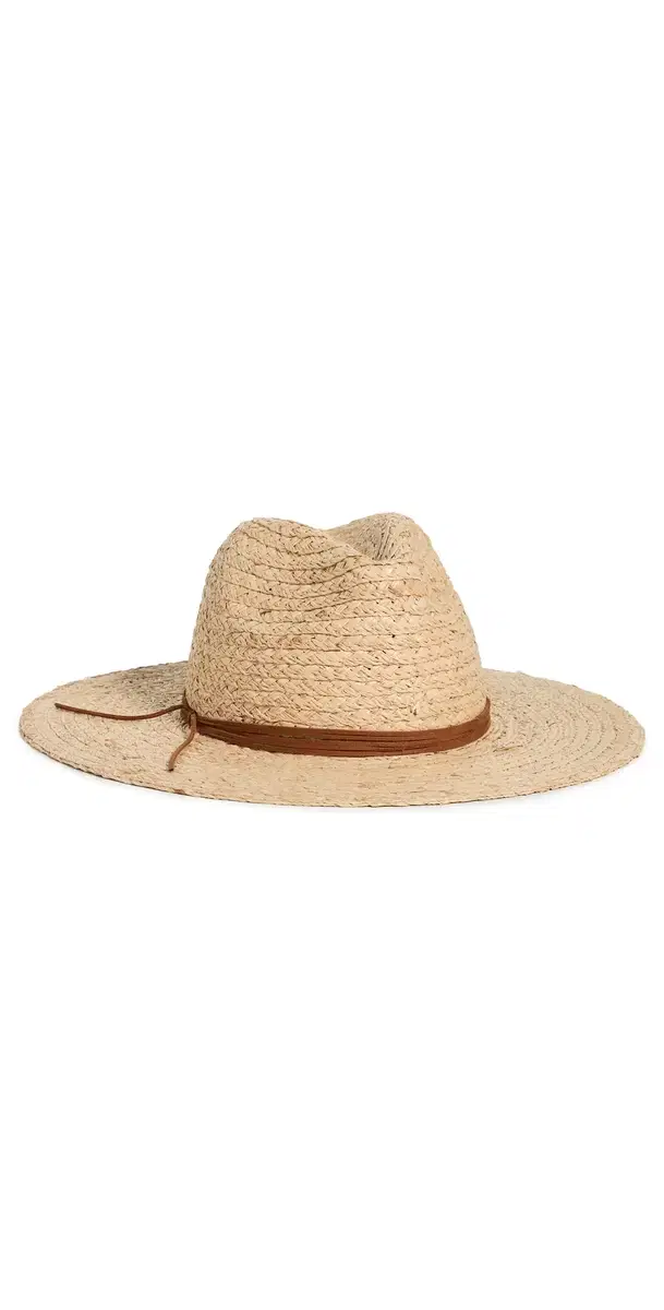 Hat Attack Braided Raffia Continental Hat Natural/Tobacco One Size