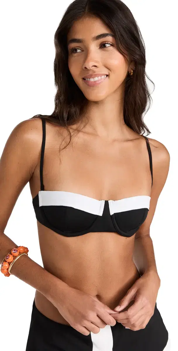 Jo Balconette Bikini Top Black/White