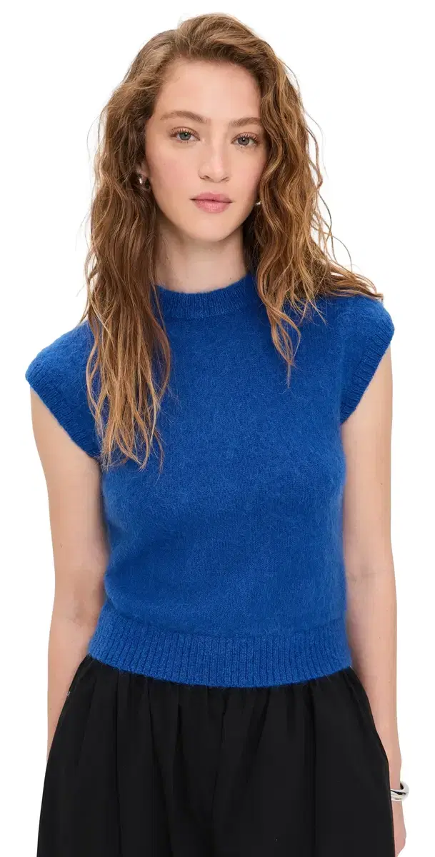 Jess Brushed Tee Cobalt