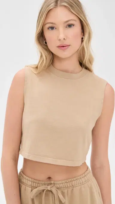 vitamin A Coast Crop Muscle Tank Latte L | Thumbnail 2