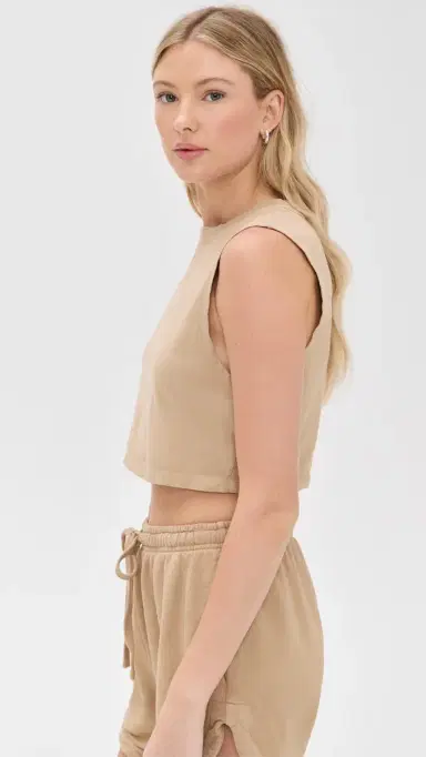 vitamin A Coast Crop Muscle Tank Latte L | Thumbnail 4