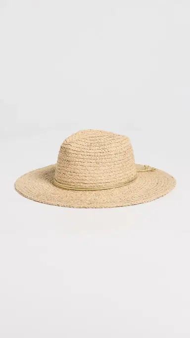 Hat Attack Braided Raffia Continental Hat Natural/Gold One Size | Thumbnail 2