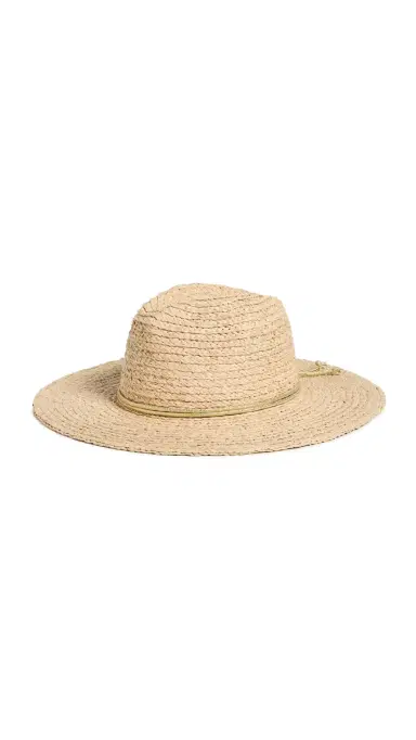 Hat Attack Braided Raffia Continental Hat Natural/Gold One Size | Thumbnail 5