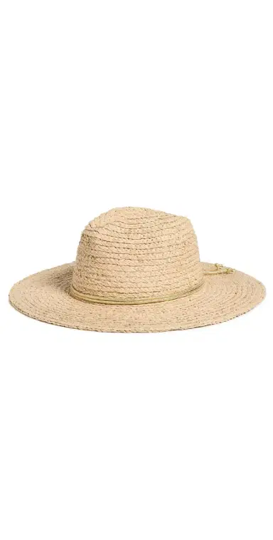 Hat Attack Braided Raffia Continental Hat Natural/Gold One Size | Thumbnail 1