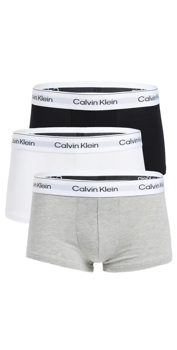 Icon Cotton Stretch 3 Pack ow Rise Trunks Grey Heather/White/Black
