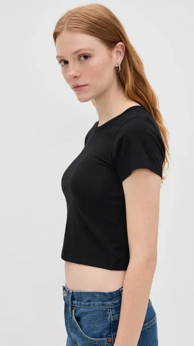 Éterne Short Sleeve Baby Tee Black | Thumbnail 4