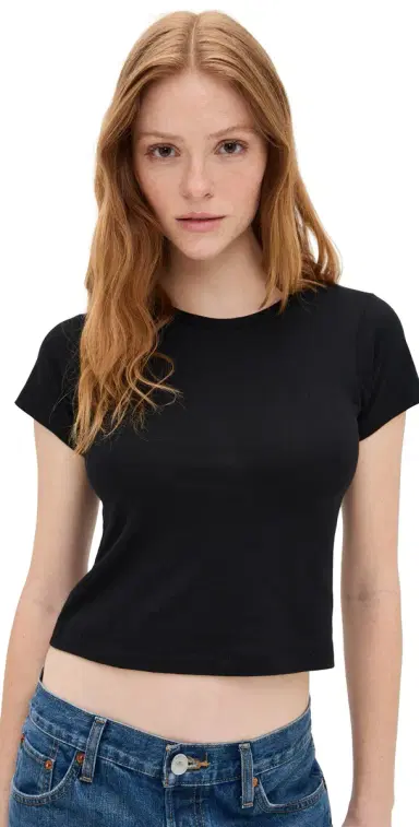 Éterne Short Sleeve Baby Tee Black | Thumbnail 1