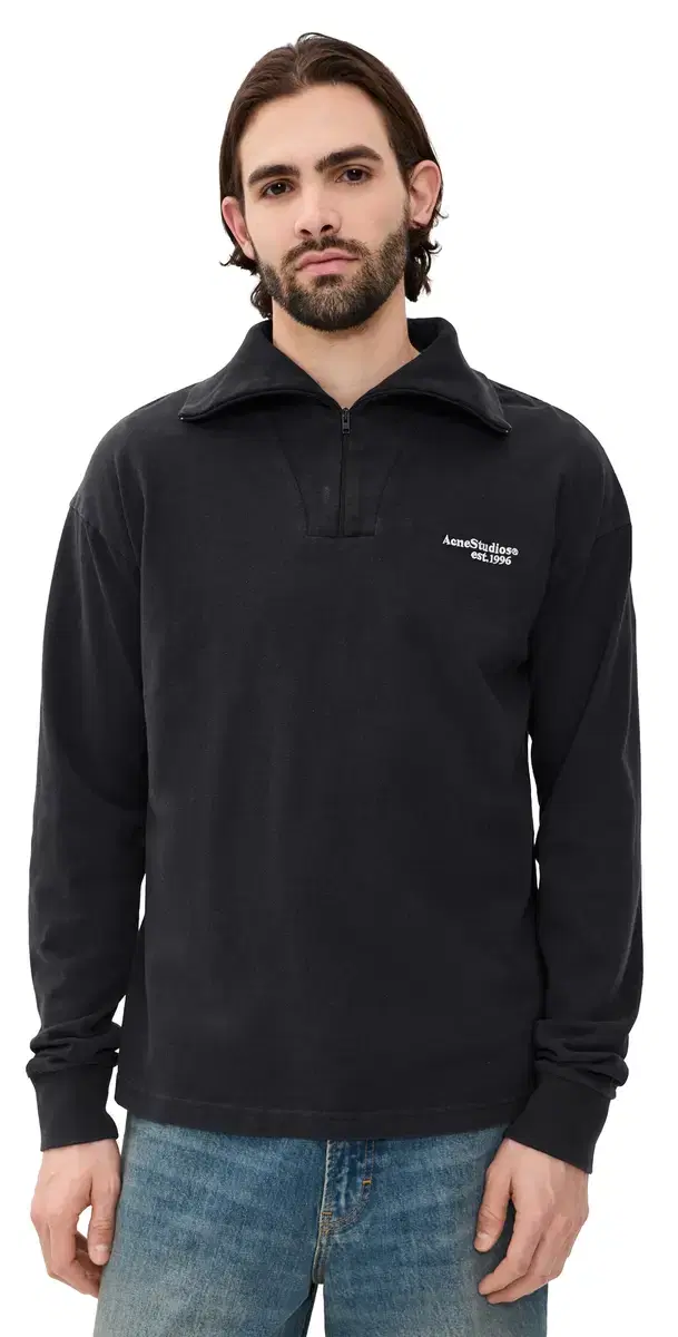 Four Quarter Zip Sweatshirt Black
