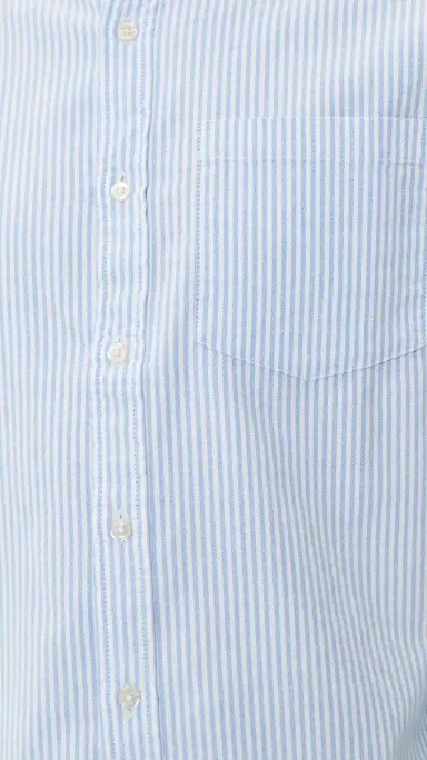 Fair Harbor Salty Oxford Shirt Light Blue Stripe M | Thumbnail 6