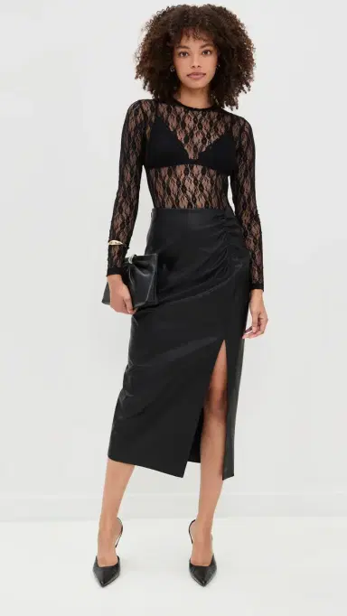 LE BOP Louisa Faux Leather Skirt Black | Thumbnail 5 LE BOP Louisa Faux Leather Skirt Black | Thumbnail 5
