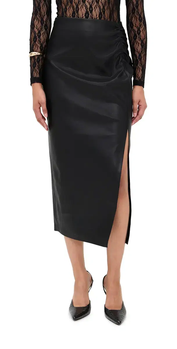 ouisa Faux eather Skirt Black