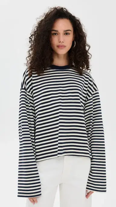 LIONESS Bloom Long Sleeve Navy Stripe | Thumbnail 2 LIONESS Bloom Long Sleeve Navy Stripe | Thumbnail 2