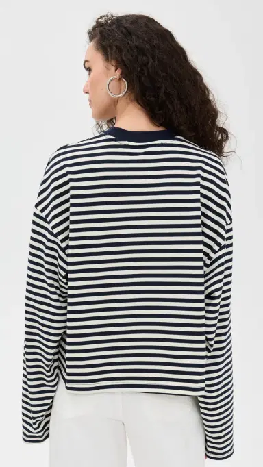 LIONESS Bloom Long Sleeve Navy Stripe | Thumbnail 3 LIONESS Bloom Long Sleeve Navy Stripe | Thumbnail 3