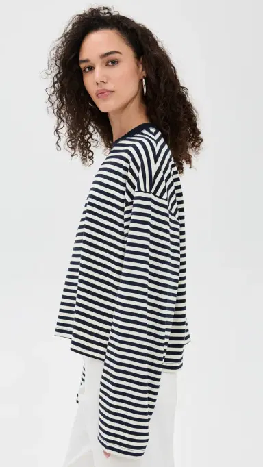LIONESS Bloom Long Sleeve Navy Stripe | Thumbnail 4 LIONESS Bloom Long Sleeve Navy Stripe | Thumbnail 4