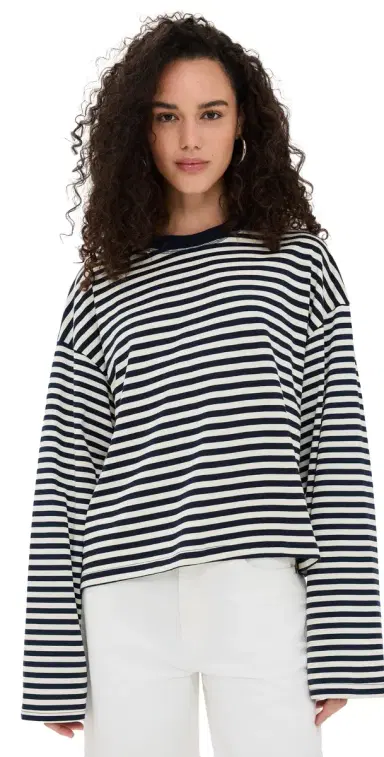 LIONESS Bloom Long Sleeve Navy Stripe | Thumbnail 1 LIONESS Bloom Long Sleeve Navy Stripe | Thumbnail 1
