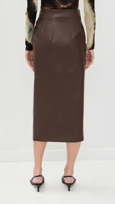 LE BOP Louisa Faux Leather Skirt Coffee | Thumbnail 3 LE BOP Louisa Faux Leather Skirt Coffee | Thumbnail 3