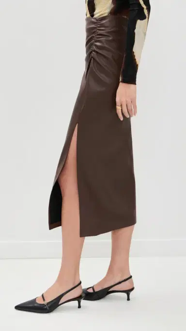 LE BOP Louisa Faux Leather Skirt Coffee | Thumbnail 4 LE BOP Louisa Faux Leather Skirt Coffee | Thumbnail 4