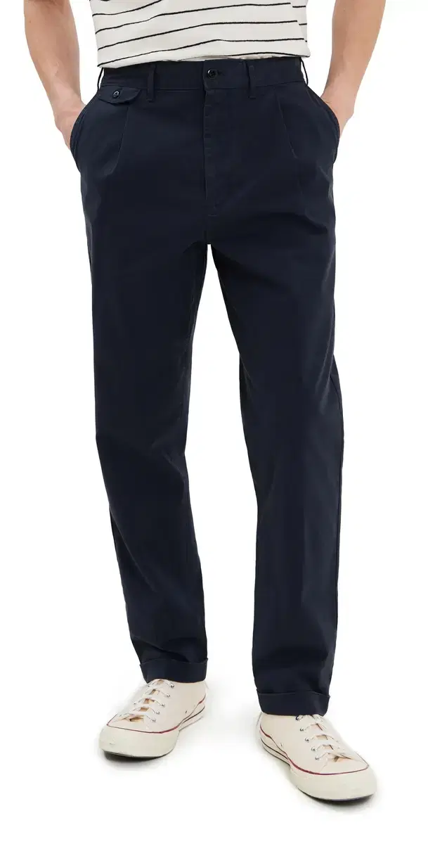 Standard Pleated Chinos Dark Navy Standard Pleated Chinos Dark Navy