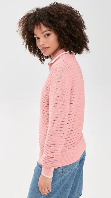 Varley Morwenna Half Zip Knit Pullover ellow Rose | Thumbnail 4
