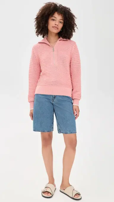 Varley Morwenna Half Zip Knit Pullover ellow Rose | Thumbnail 5