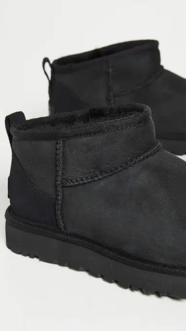 UGG Classic Ultra Mini Boots Black 6 | Thumbnail 6