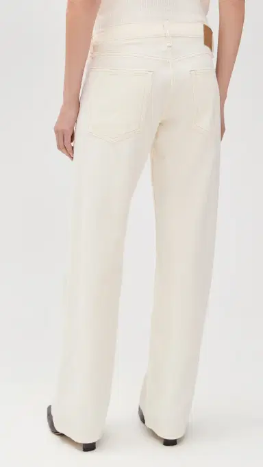 rag & bone Featherweight Cam Full Straight Jeans Ecru | Thumbnail 3