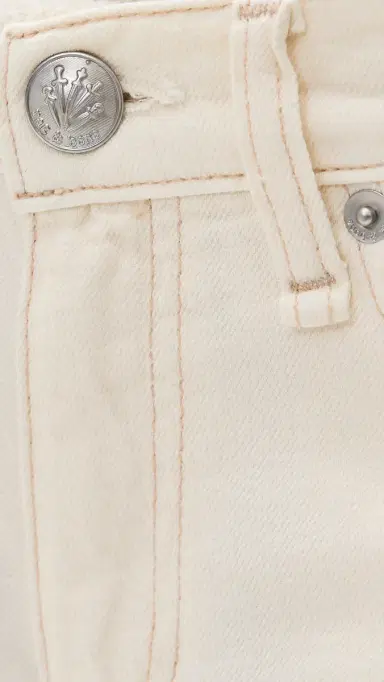 rag & bone Featherweight Cam Full Straight Jeans Ecru | Thumbnail 6