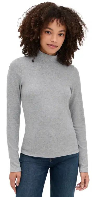 Jamie Haller The Mock Neck Heather Grey | Thumbnail 1 Jamie Haller The Mock Neck Heather Grey | Thumbnail 1