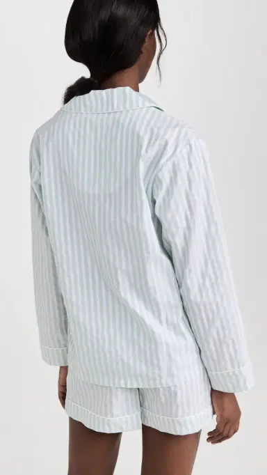 BedHead PJs 100% Cotton ong Sleeve Pajama Set Mint 3D Stripe | Thumbnail 3