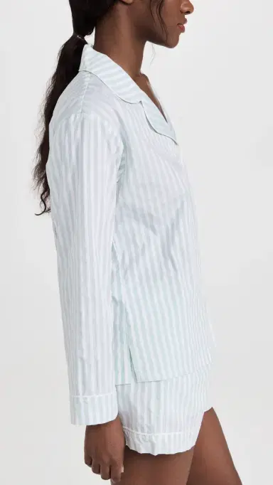BedHead PJs 100% Cotton ong Sleeve Pajama Set Mint 3D Stripe | Thumbnail 4