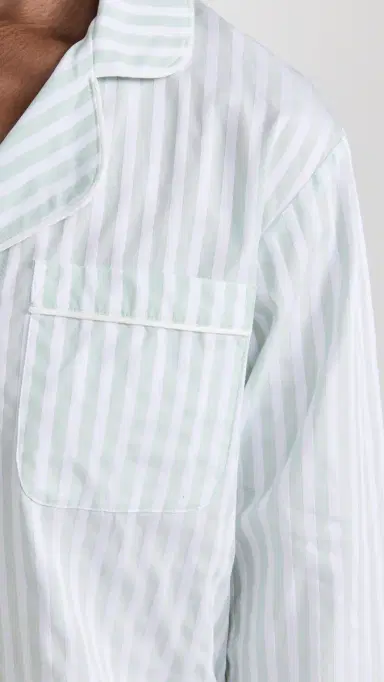 BedHead PJs 100% Cotton ong Sleeve Pajama Set Mint 3D Stripe | Thumbnail 6