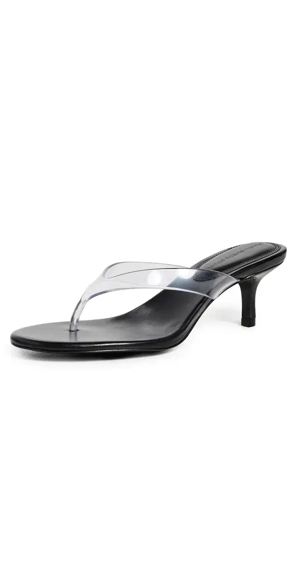 KG 50 Sandals Black Leather/Clear PVC
