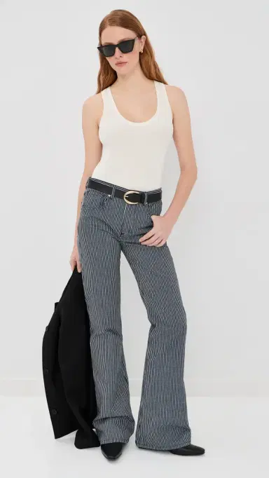 Nili Lotan Celia Striped Jeans Railroad Stripe Rinse | Thumbnail 5 Nili Lotan Celia Striped Jeans Railroad Stripe Rinse | Thumbnail 5