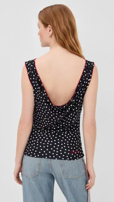 Caro Editions Alexa Top Red Velvet Bow L | Thumbnail 3