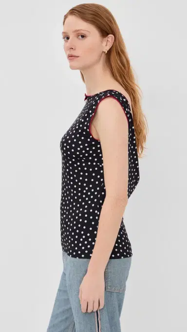 Caro Editions Alexa Top Red Velvet Bow L | Thumbnail 4