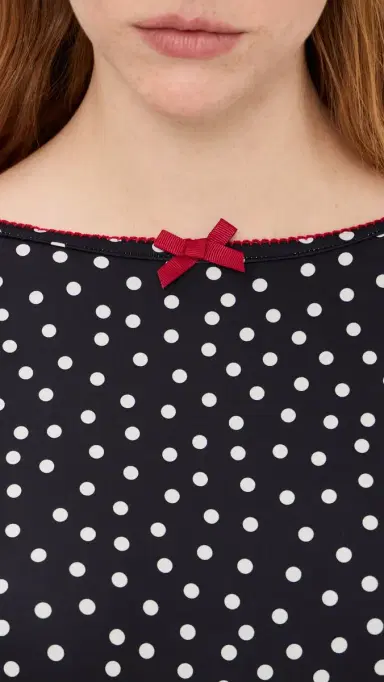 Caro Editions Alexa Top Red Velvet Bow L | Thumbnail 6