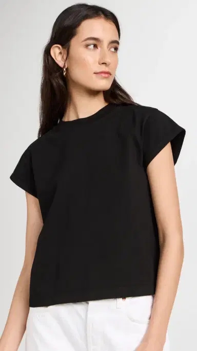 AGOLDE Bryce Cap Sleeve Tee Black M | Thumbnail 2