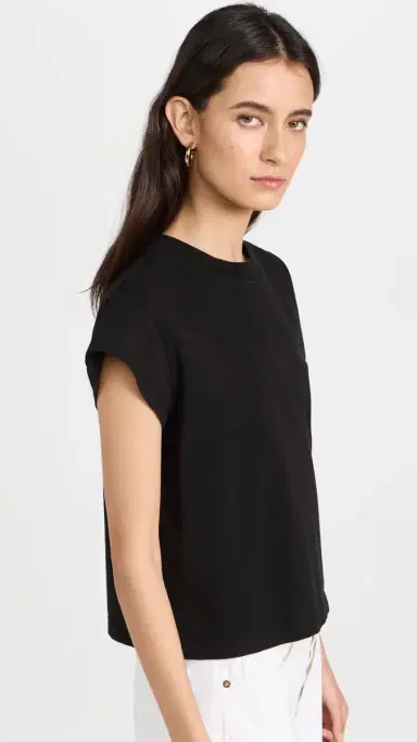 AGOLDE Bryce Cap Sleeve Tee Black M | Thumbnail 4