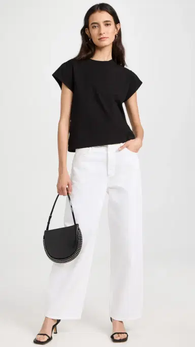 AGOLDE Bryce Cap Sleeve Tee Black M | Thumbnail 5